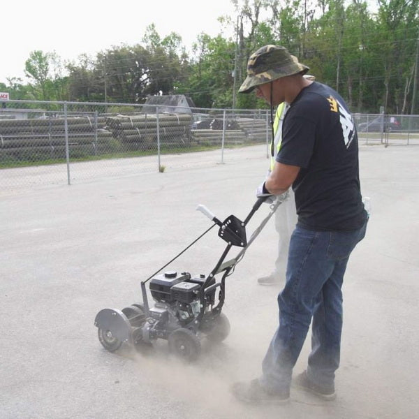 Hedgehog Asphalt Crack Cleaner & Lawn Edger Being Used