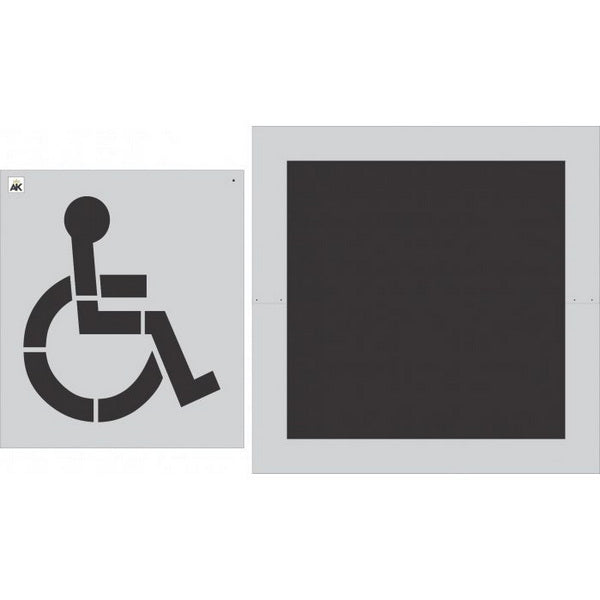 39" Dot Handicap Stencil w/ Square Background 2-pc